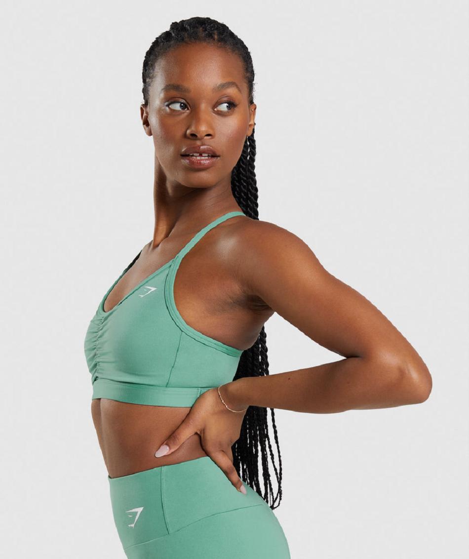 Sujetadores Deportivos Gymshark Ruched Mujer Verdes | MX_4122WNB