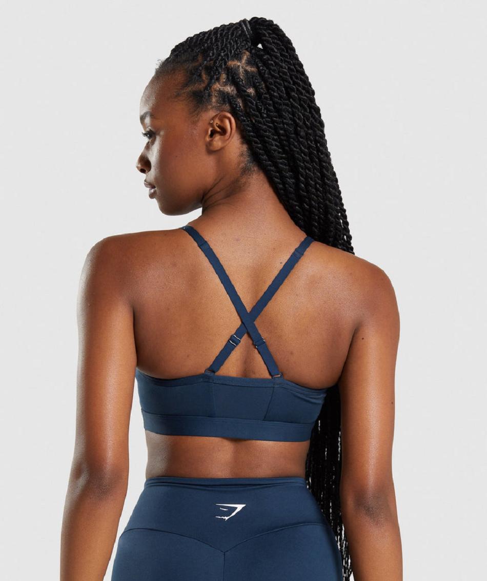 Sujetadores Deportivos Gymshark Ruched Mujer Azul Marino | MX_4185SGL