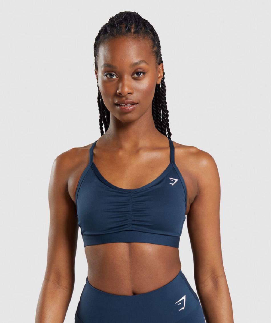 Sujetadores Deportivos Gymshark Ruched Mujer Azul Marino | MX_4185SGL