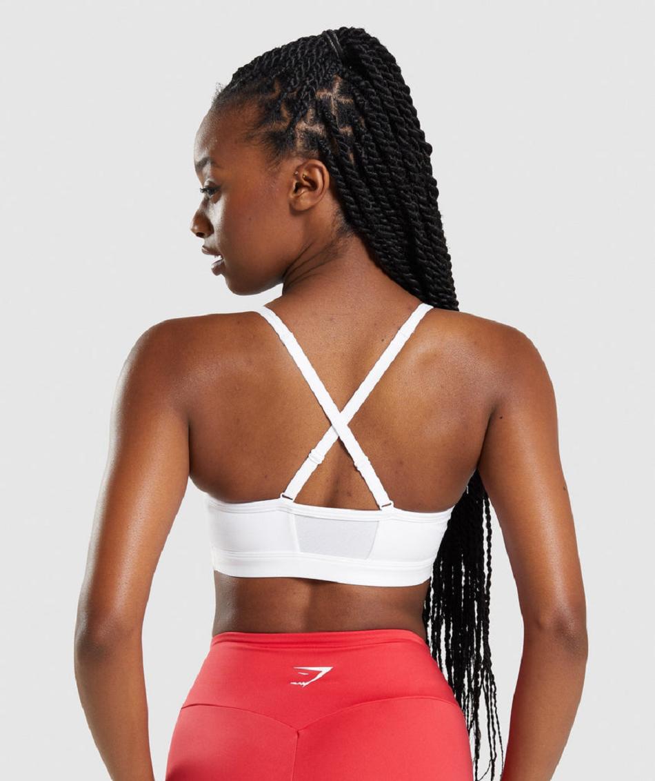 Sujetadores Deportivos Gymshark Ruched Mujer Blancos | MX_4199MQZ