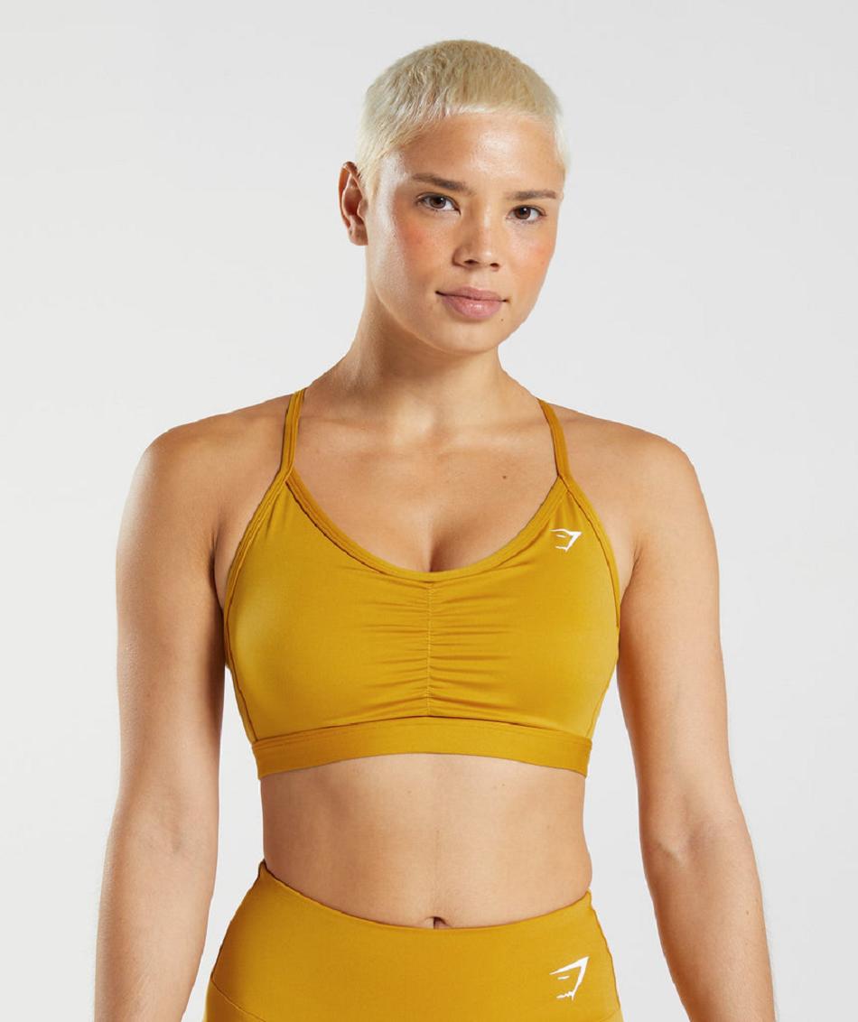 Sujetadores Deportivos Gymshark Ruched Mujer Amarillos | MX_4202AHK