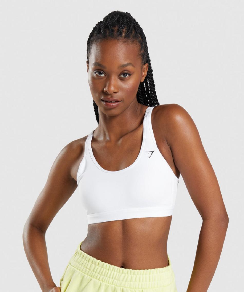 Sujetadores Deportivos Gymshark Scoop Neck Mujer Blancos | MX_4097WNB