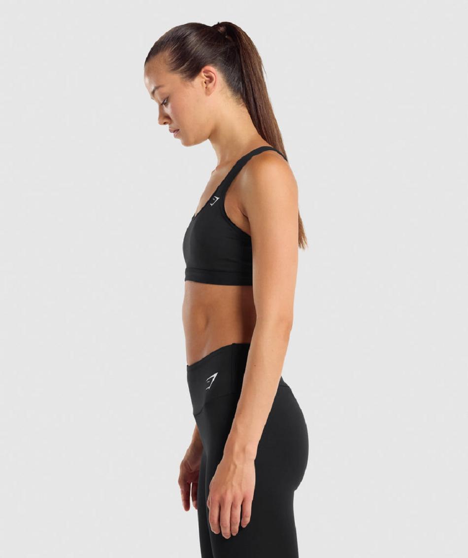 Sujetadores Deportivos Gymshark Scoop Neck Mujer Negros | MX_4143CTV