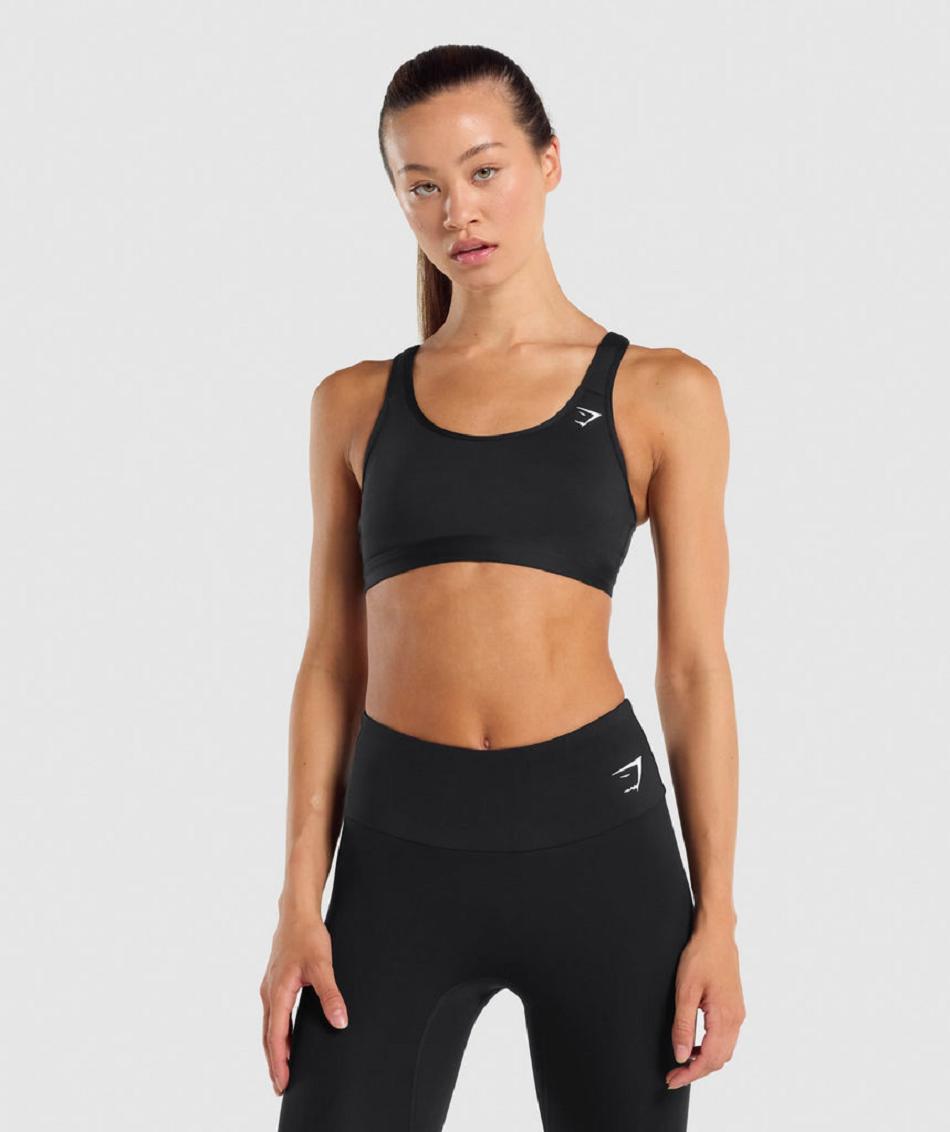 Sujetadores Deportivos Gymshark Scoop Neck Mujer Negros | MX_4143CTV