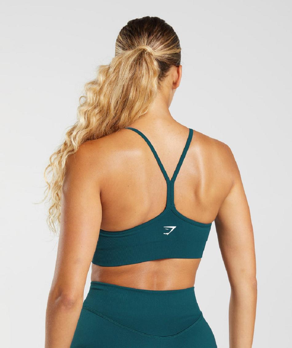 Sujetadores Deportivos Gymshark Sweat Seamless Mujer Turquesa | MX_4124RVD