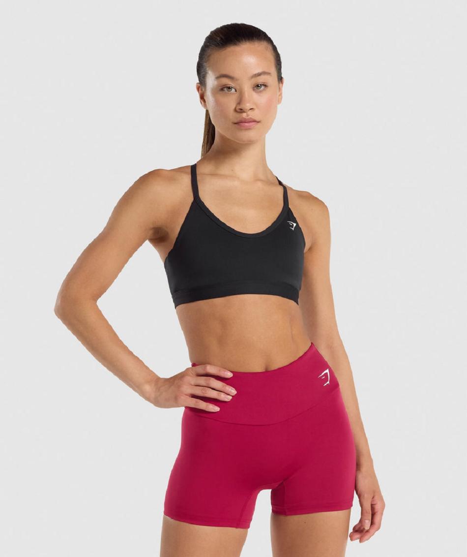 Sujetadores Deportivos Gymshark V Neck Mujer Negros | MX_4077OKI