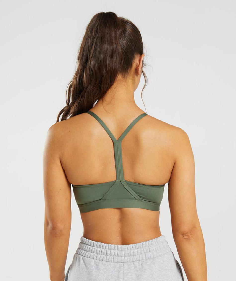 Sujetadores Deportivos Gymshark V Neck Mujer Verde Oliva | MX_4142XYU