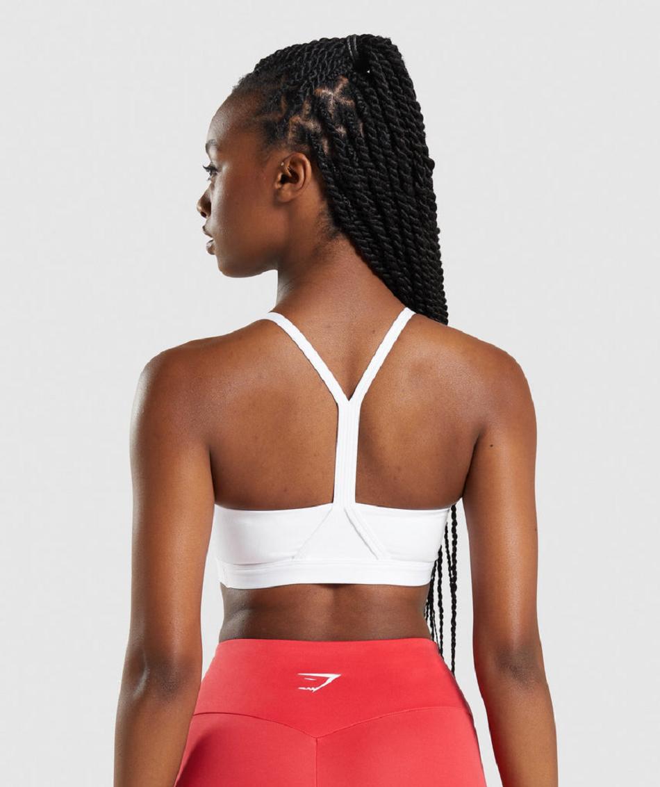 Sujetadores Deportivos Gymshark V Neck Mujer Blancos | MX_4219XYU