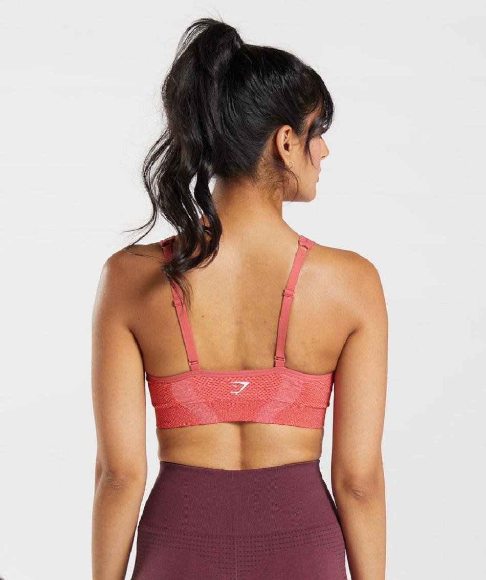 Sujetadores Deportivos Gymshark Vital Seamless 2.0 V Neck Mujer Rojos | MX_4139KOR