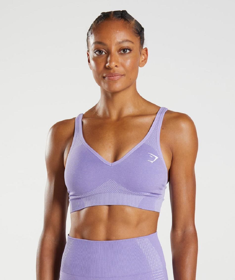 Sujetadores Deportivos Gymshark Vital Seamless 2.0 V Neck Mujer Morados | MX_4206GSO