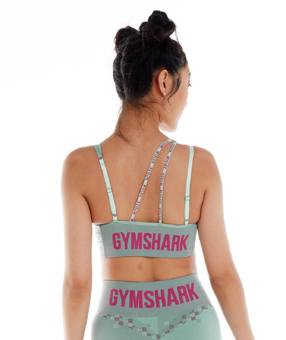 Sujetadores Deportivos Gymshark Wtflex Cyborg Seamless Mujer Azules Rosas Azules | MX_4099SGL