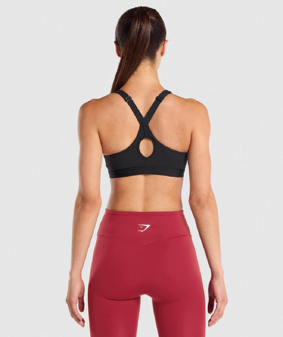 Sujetadores Deportivos Gymshark Zip Up Mujer Negros | MX_4075UZG