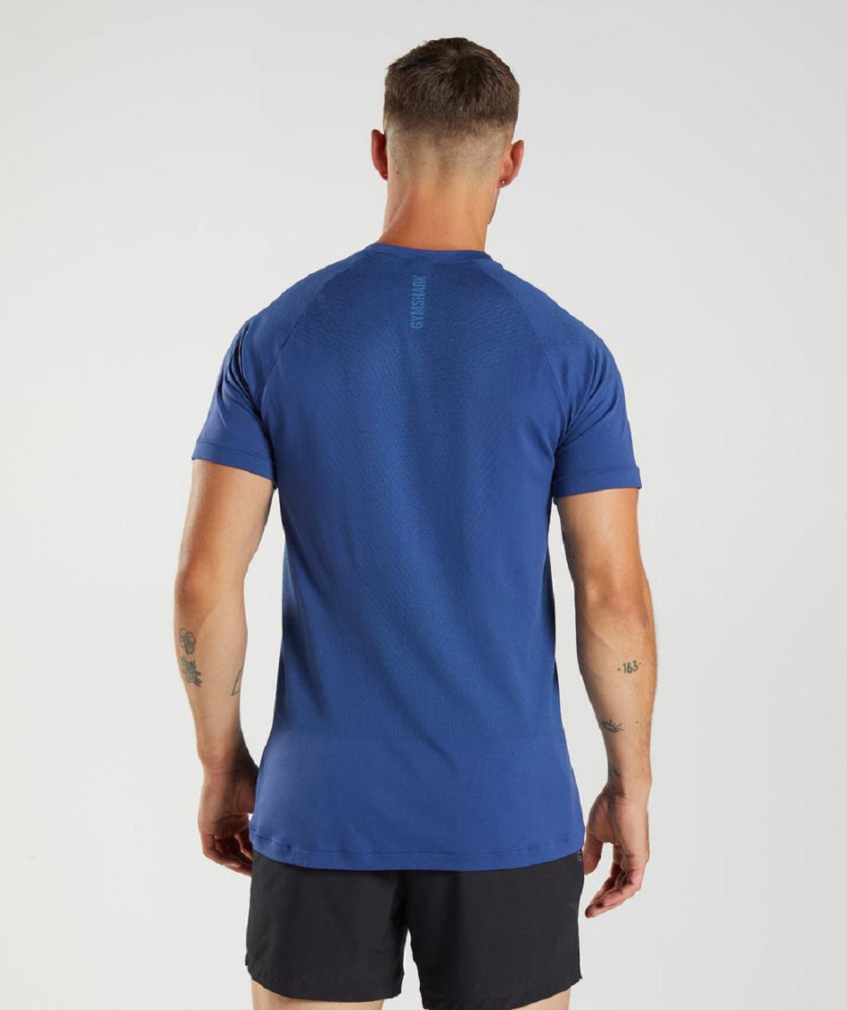 T Shirts Gymshark Apex Seamless Hombre Azules Azules | MX_3224MQZ