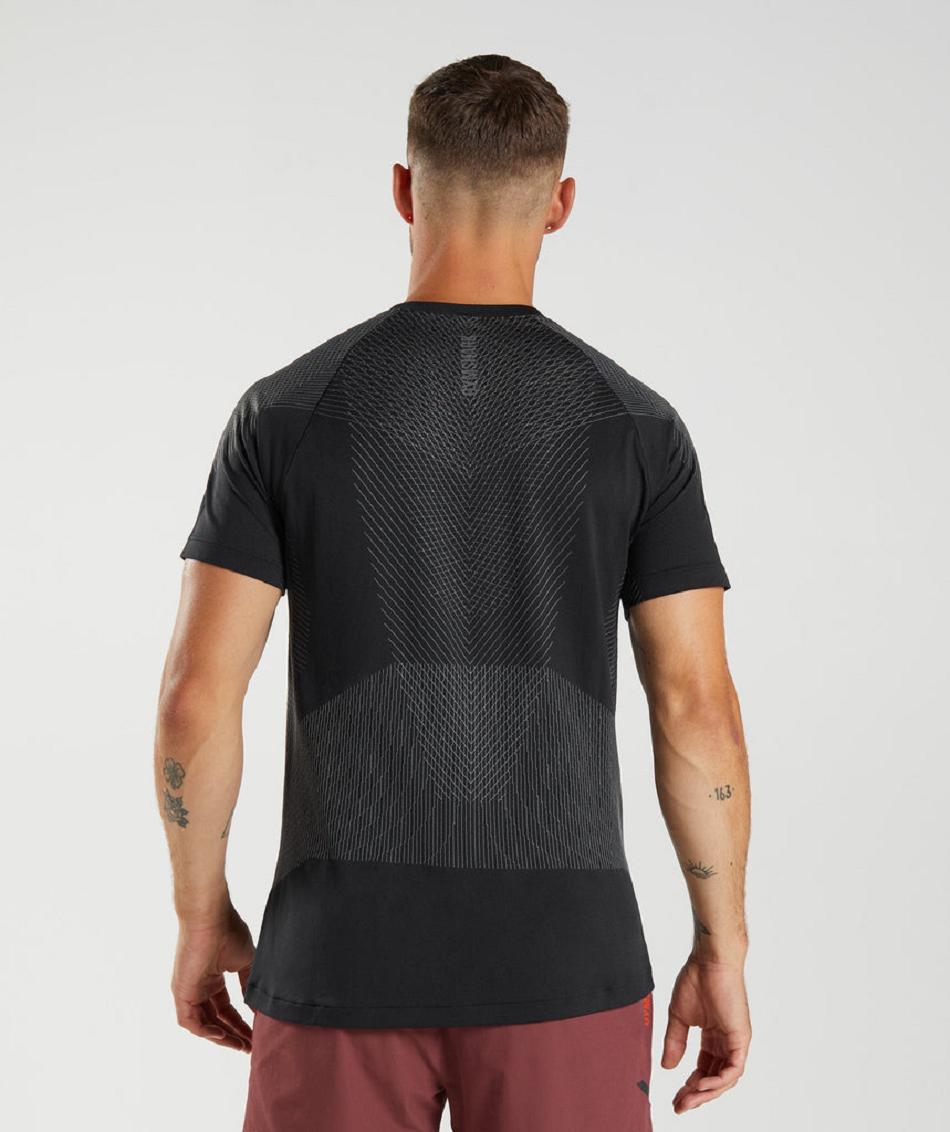 T Shirts Gymshark Apex Seamless Hombre Negros Grises | MX_3217LIS