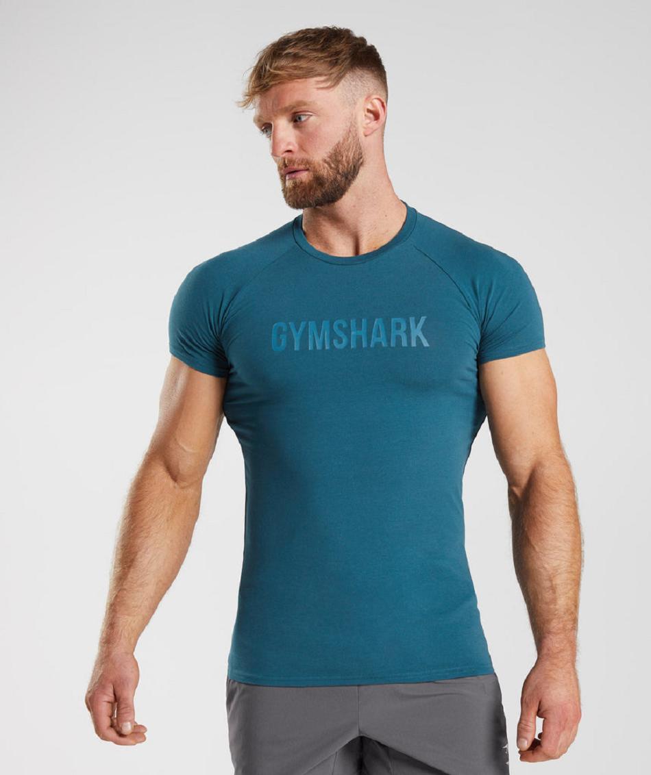 T Shirts Gymshark Apollo Hombre Azules | MX_3174XYU