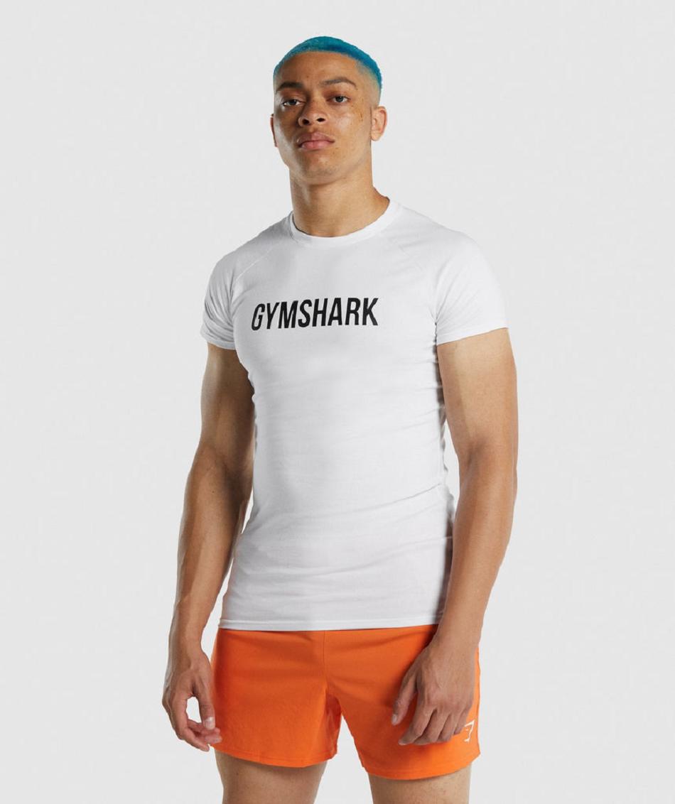 T Shirts Gymshark Apollo Hombre Blancos | MX_3118PJJ