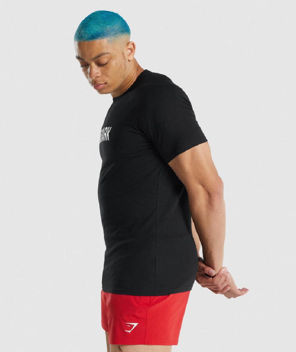 T Shirts Gymshark Apollo Hombre Negros | MX_3116ILH