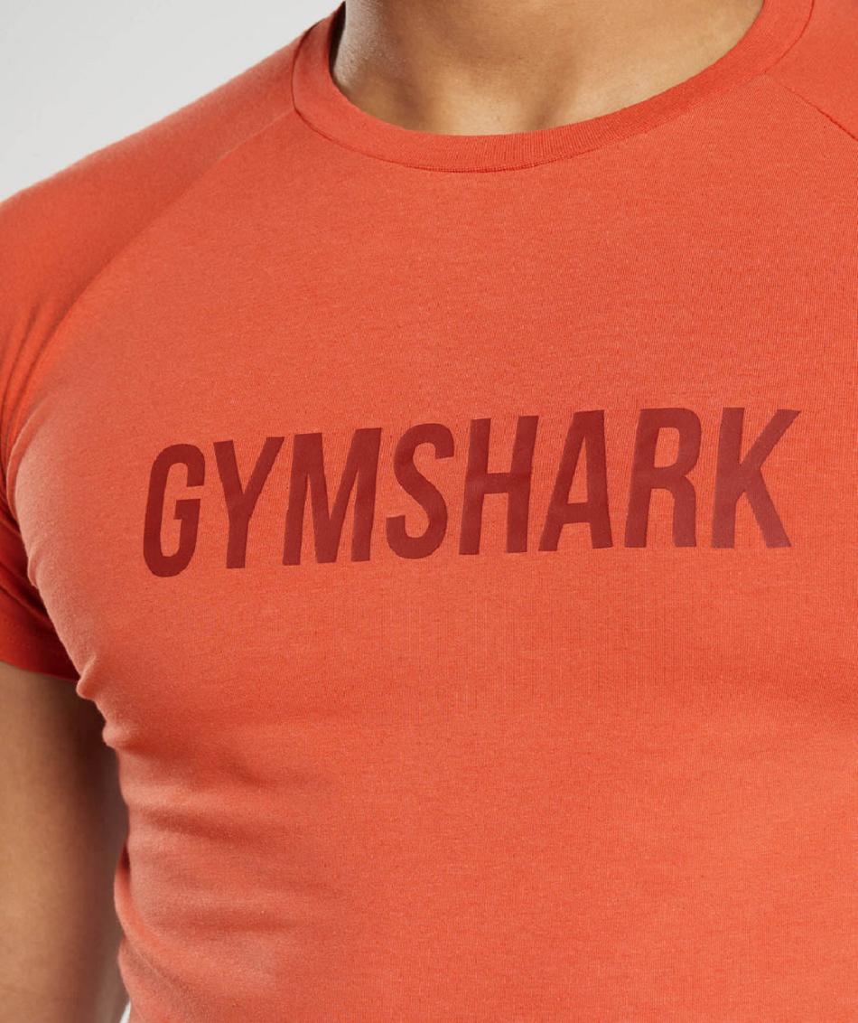 T Shirts Gymshark Apollo Hombre Rojos | MX_3180QMA