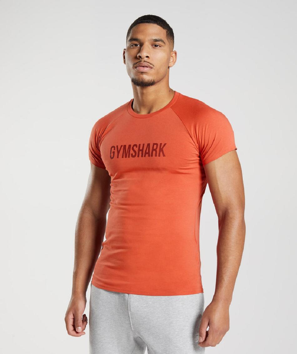 T Shirts Gymshark Apollo Hombre Rojos | MX_3180QMA