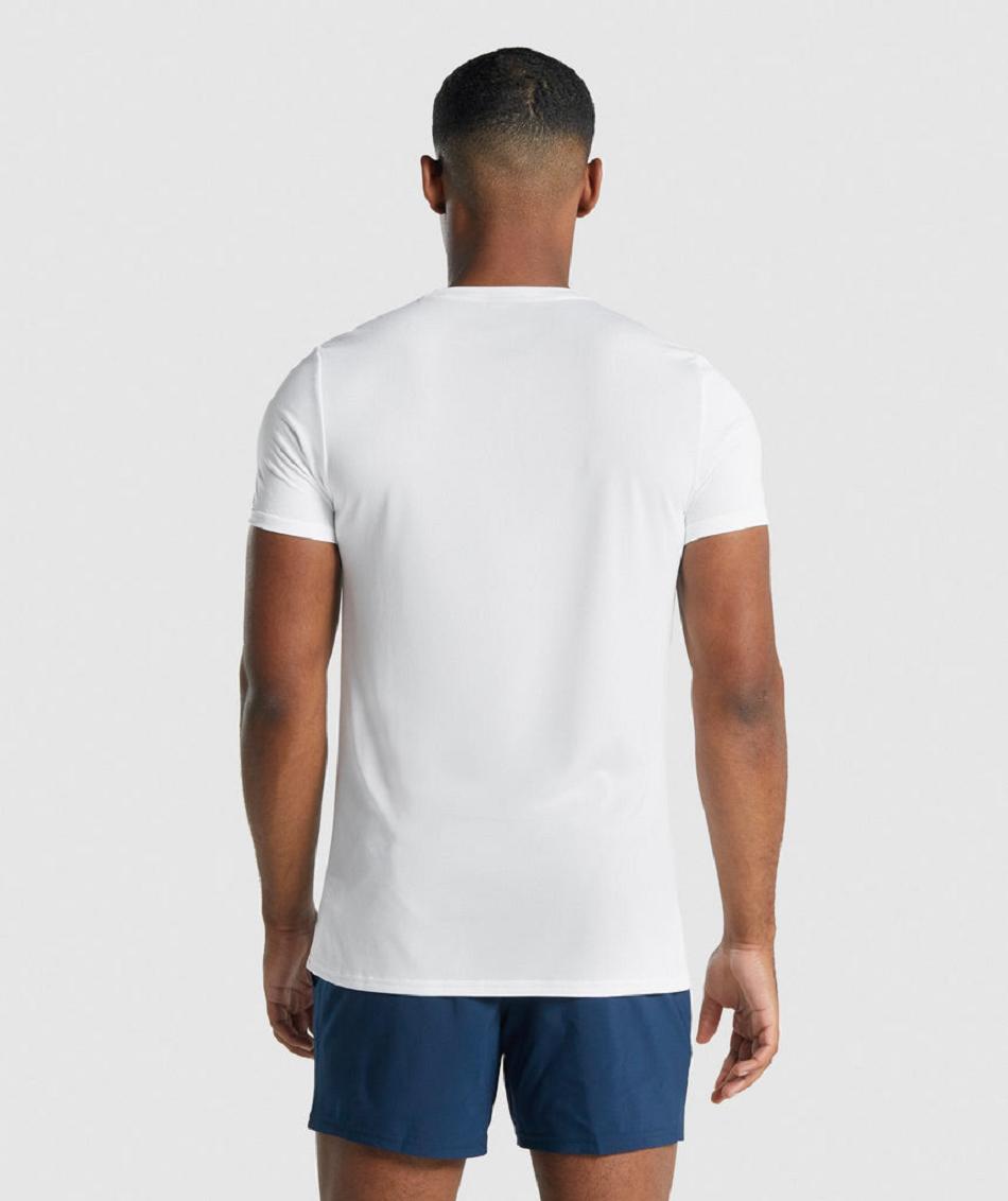 T Shirts Gymshark Arrival Estampados Hombre Blancos | MX_3144JPQ