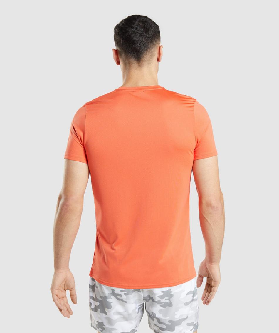 T Shirts Gymshark Arrival Estampados Hombre Naranjas | MX_3202CTV