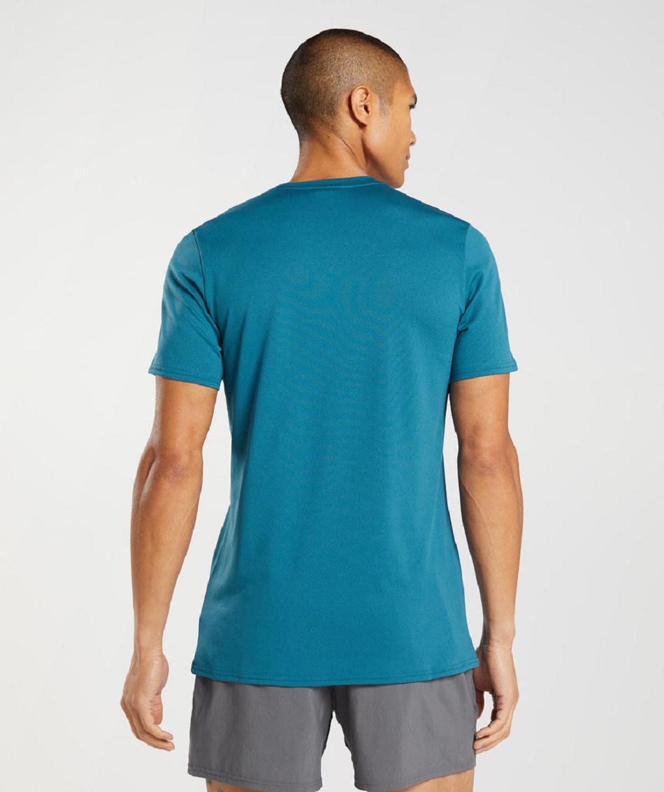 T Shirts Gymshark Arrival Hombre Azules | MX_3246CTV