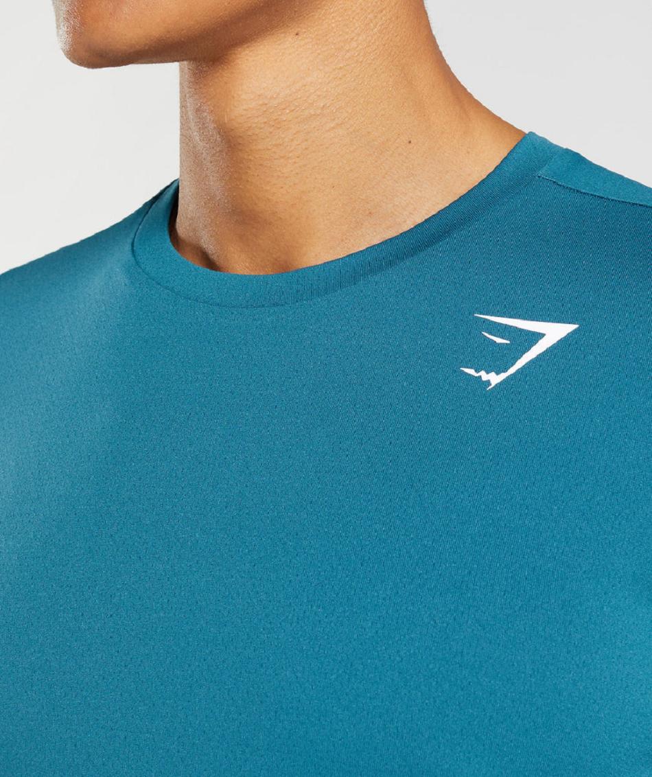 T Shirts Gymshark Arrival Hombre Azules | MX_3246CTV