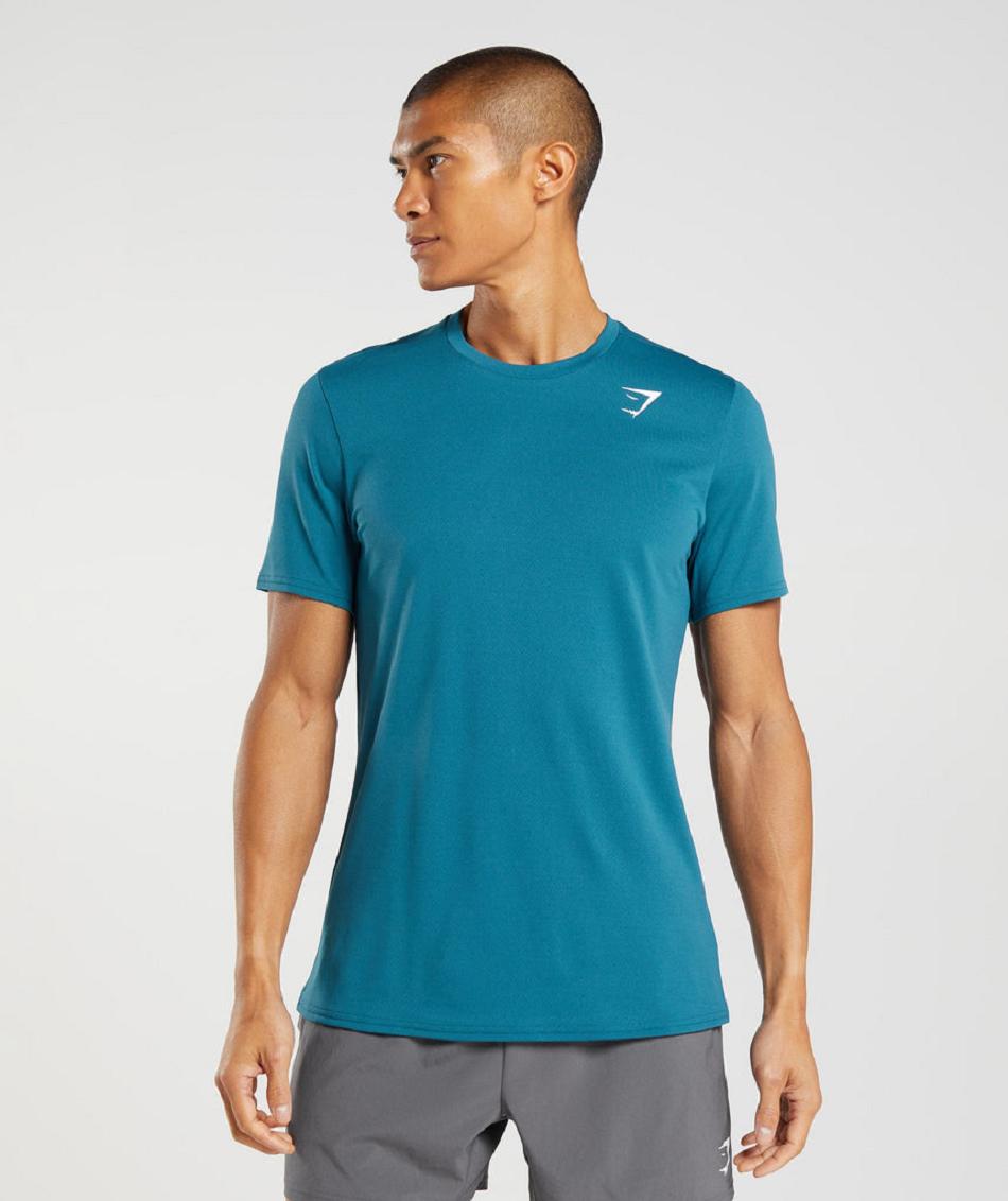 T Shirts Gymshark Arrival Hombre Azules | MX_3246CTV