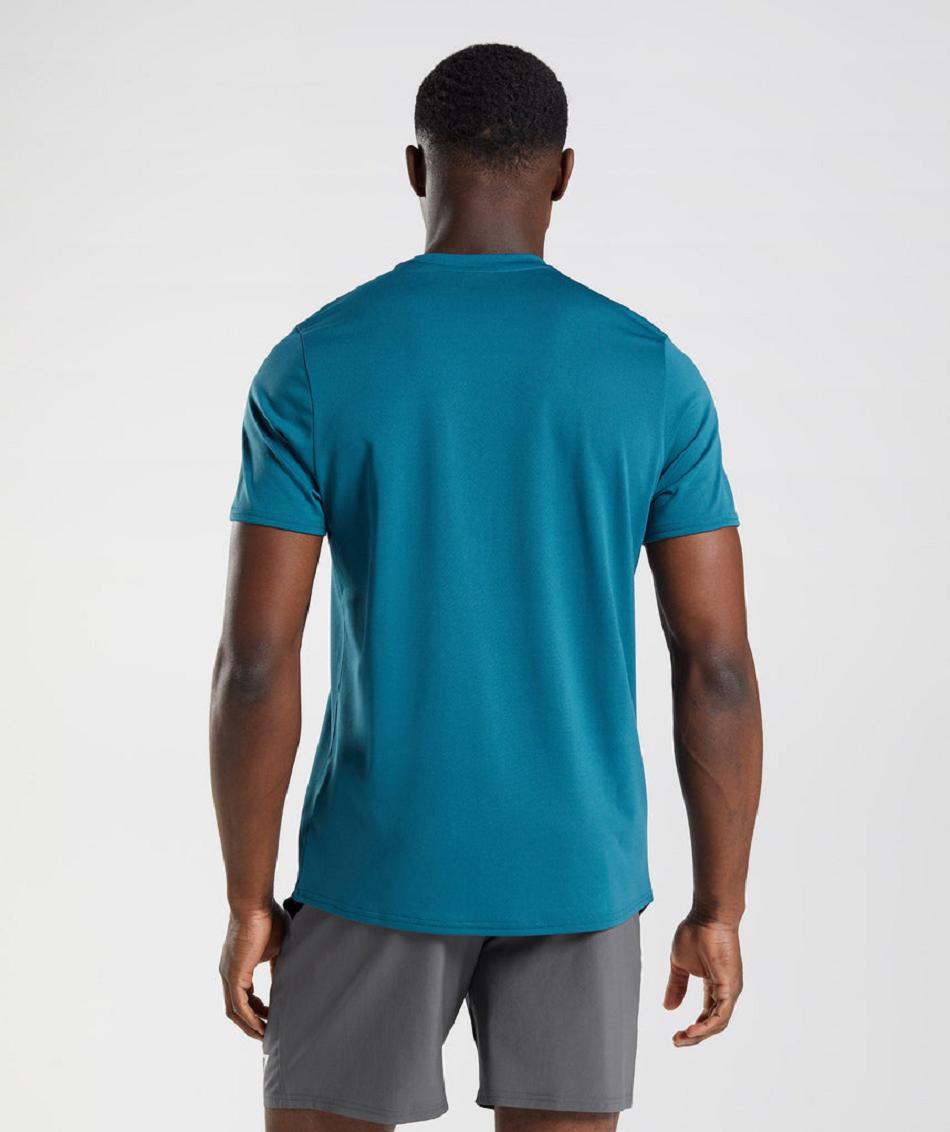 T Shirts Gymshark Arrival Hombre Azules | MX_3248BEX