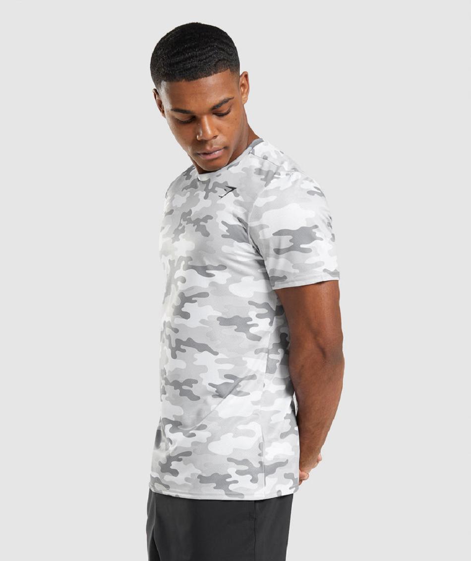 T Shirts Gymshark Arrival Hombre Grises Claro Camuflados | MX_3134NWY