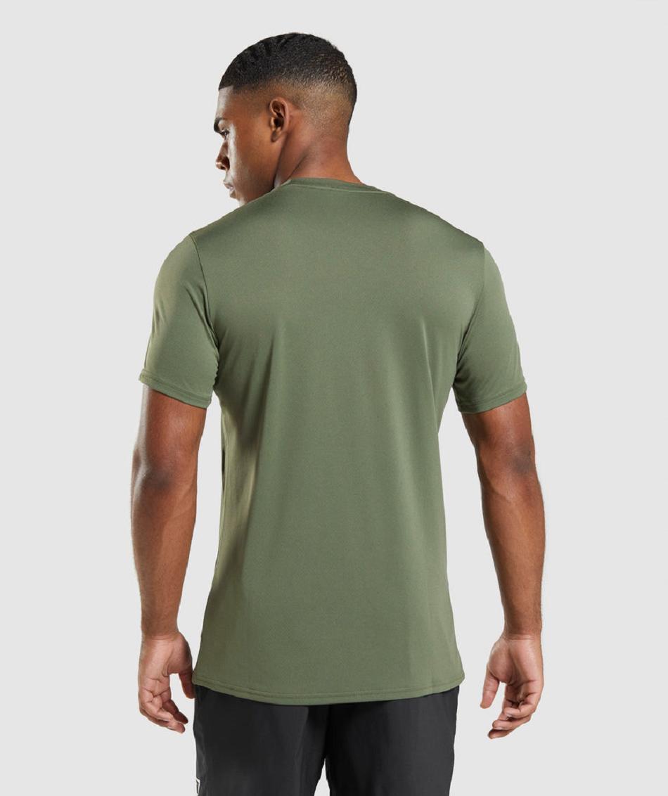 T Shirts Gymshark Arrival Hombre Verde Oliva | MX_3238FDN