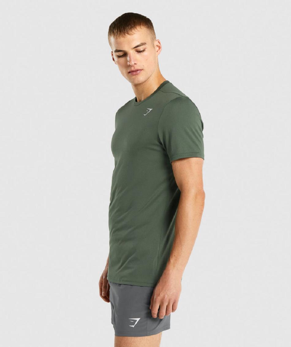 T Shirts Gymshark Arrival Hombre Verdes | MX_3189PJJ