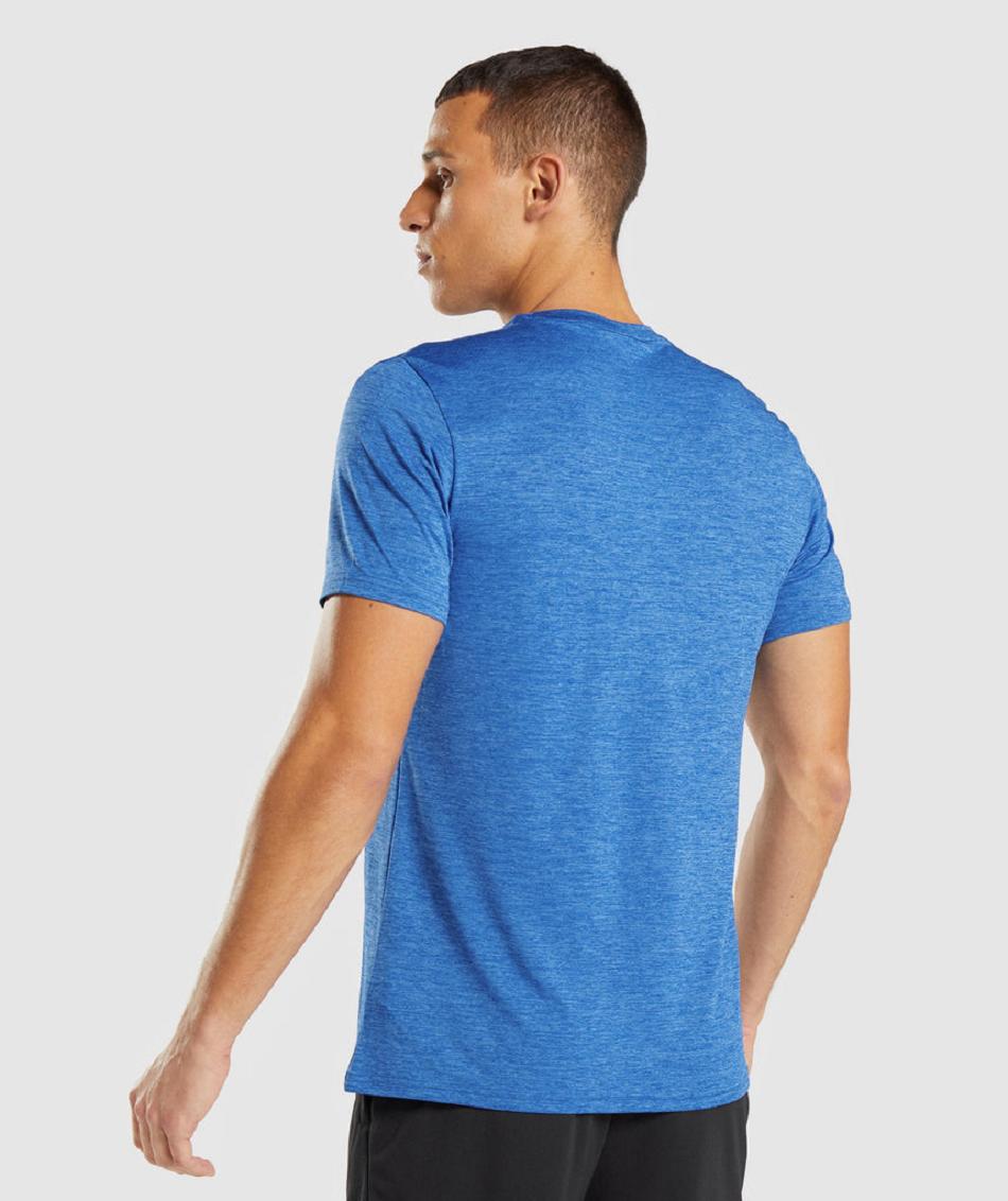 T Shirts Gymshark Arrival Marl Hombre Azules Azules | MX_3153MQZ