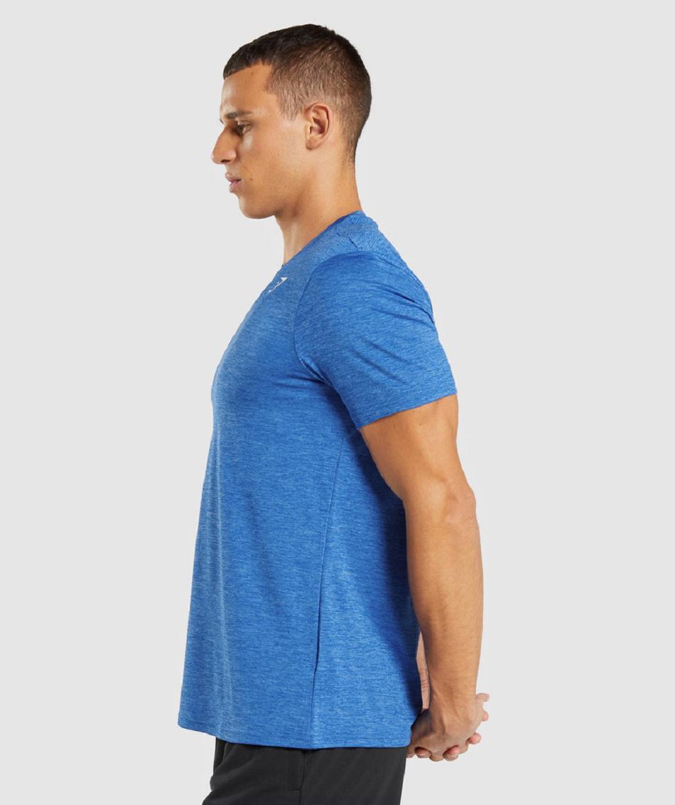 T Shirts Gymshark Arrival Marl Hombre Azules Azules | MX_3153MQZ