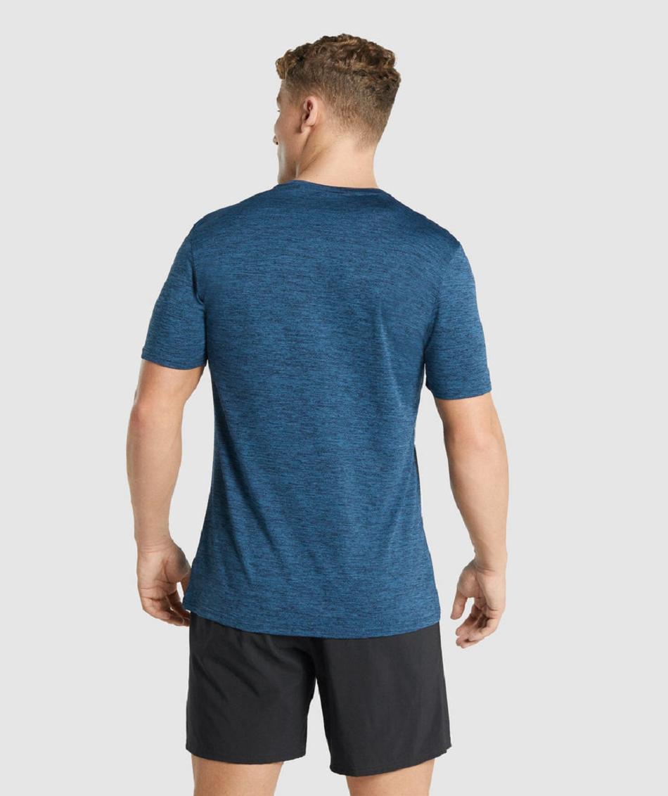 T Shirts Gymshark Arrival Marl Hombre Azul Marino | MX_3212FDN