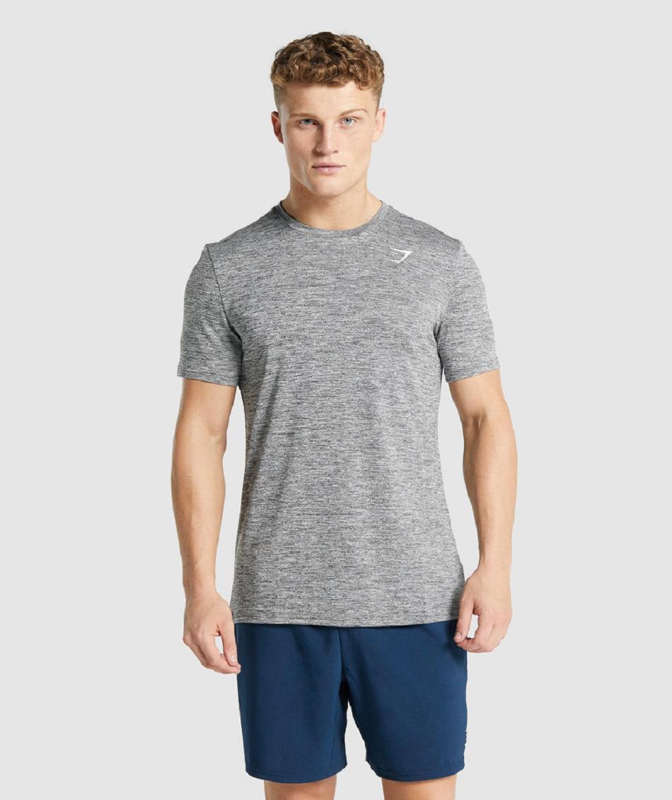 T Shirts Gymshark Arrival Marl Hombre Grises | MX_3196HAP