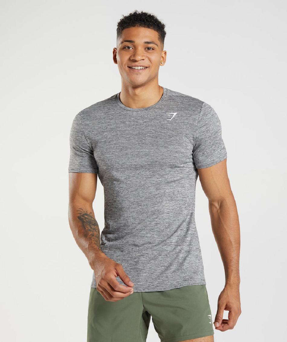 T Shirts Gymshark Arrival Marl Hombre Grises Grises Claro | MX_3283FDN