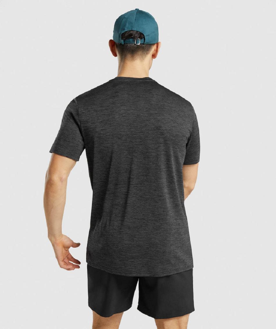 T Shirts Gymshark Arrival Marl Hombre Negros | MX_3120AHK