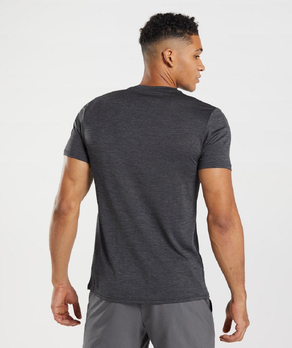 T Shirts Gymshark Arrival Marl Hombre Negros Negros Grises | MX_3166DFM