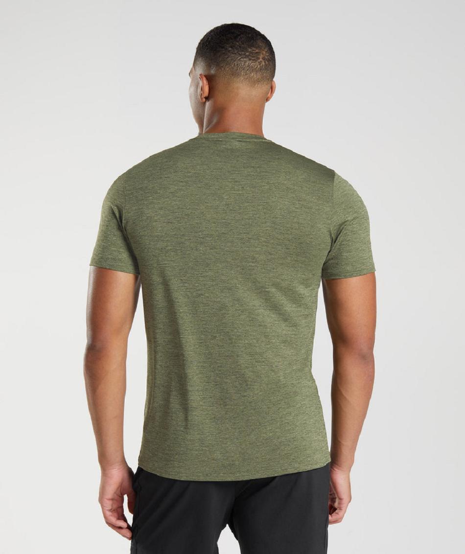 T Shirts Gymshark Arrival Marl Hombre Verde Oliva Verde Oliva | MX_3282DFM