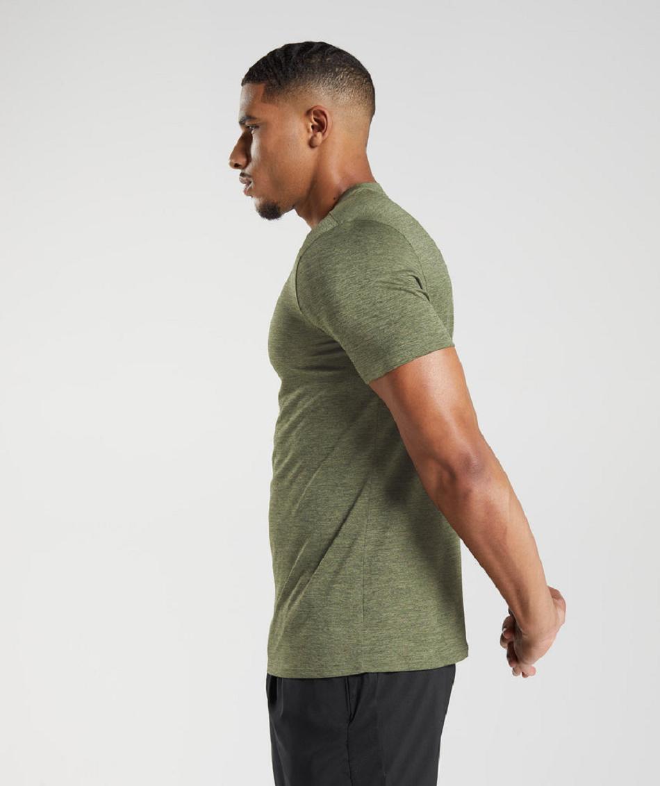 T Shirts Gymshark Arrival Marl Hombre Verde Oliva Verde Oliva | MX_3282DFM