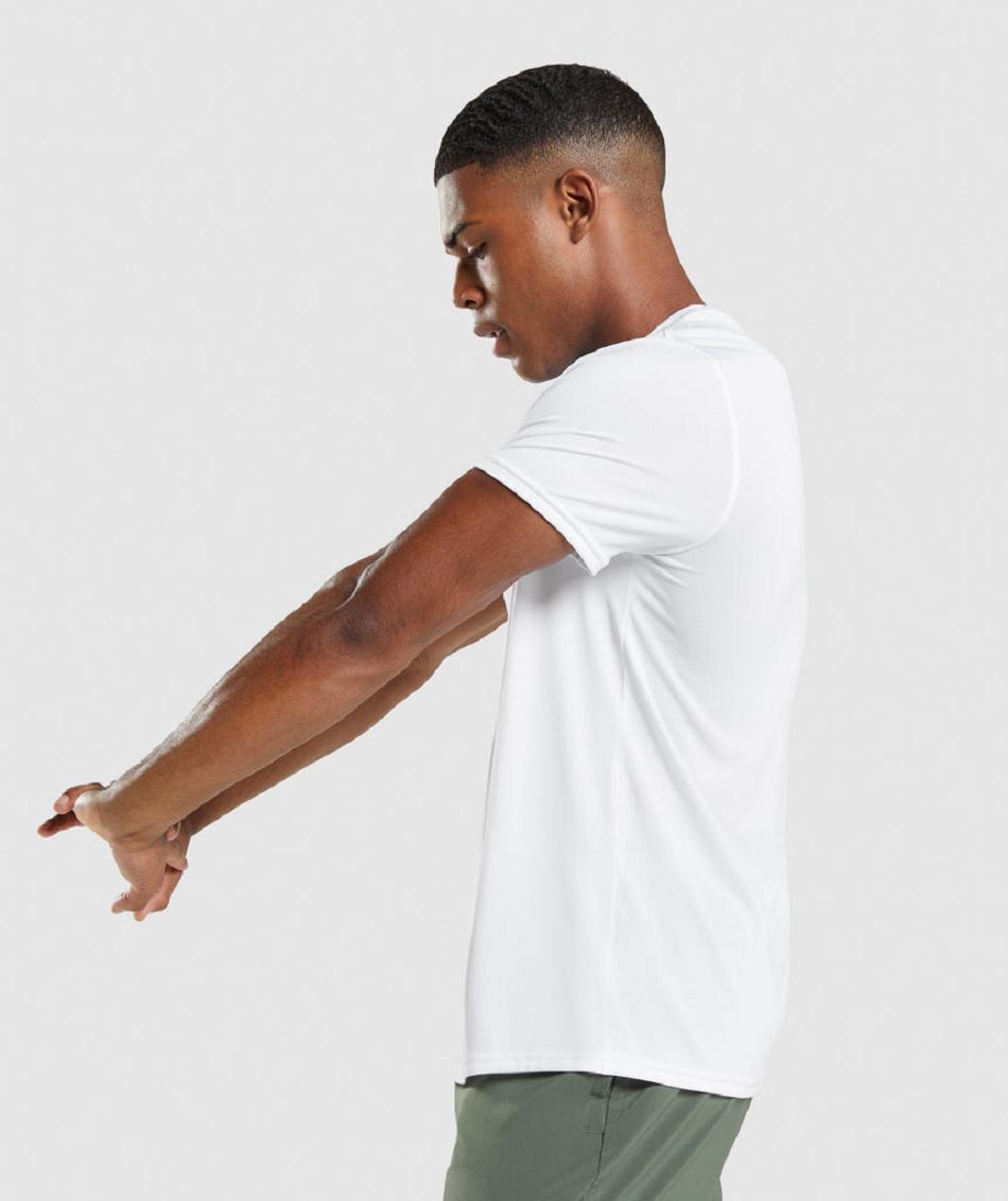 T Shirts Gymshark Arrival Regular Fit Hombre Blancos | MX_3277MQZ