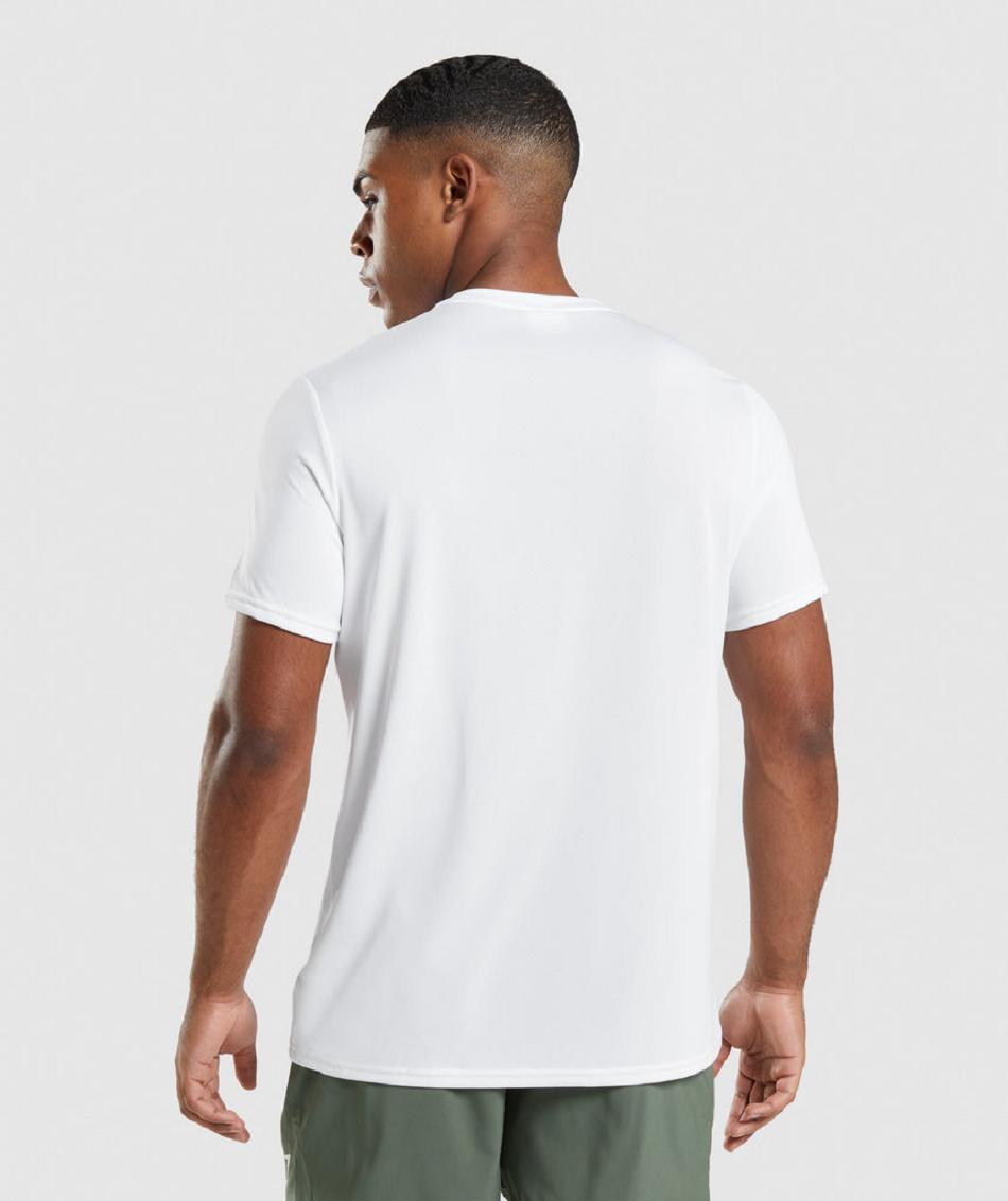 T Shirts Gymshark Arrival Regular Fit Hombre Blancos | MX_3277MQZ