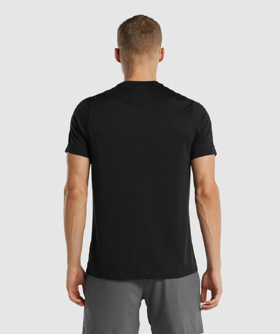 T Shirts Gymshark Arrival Regular Fit Hombre Negros | MX_3284GSO