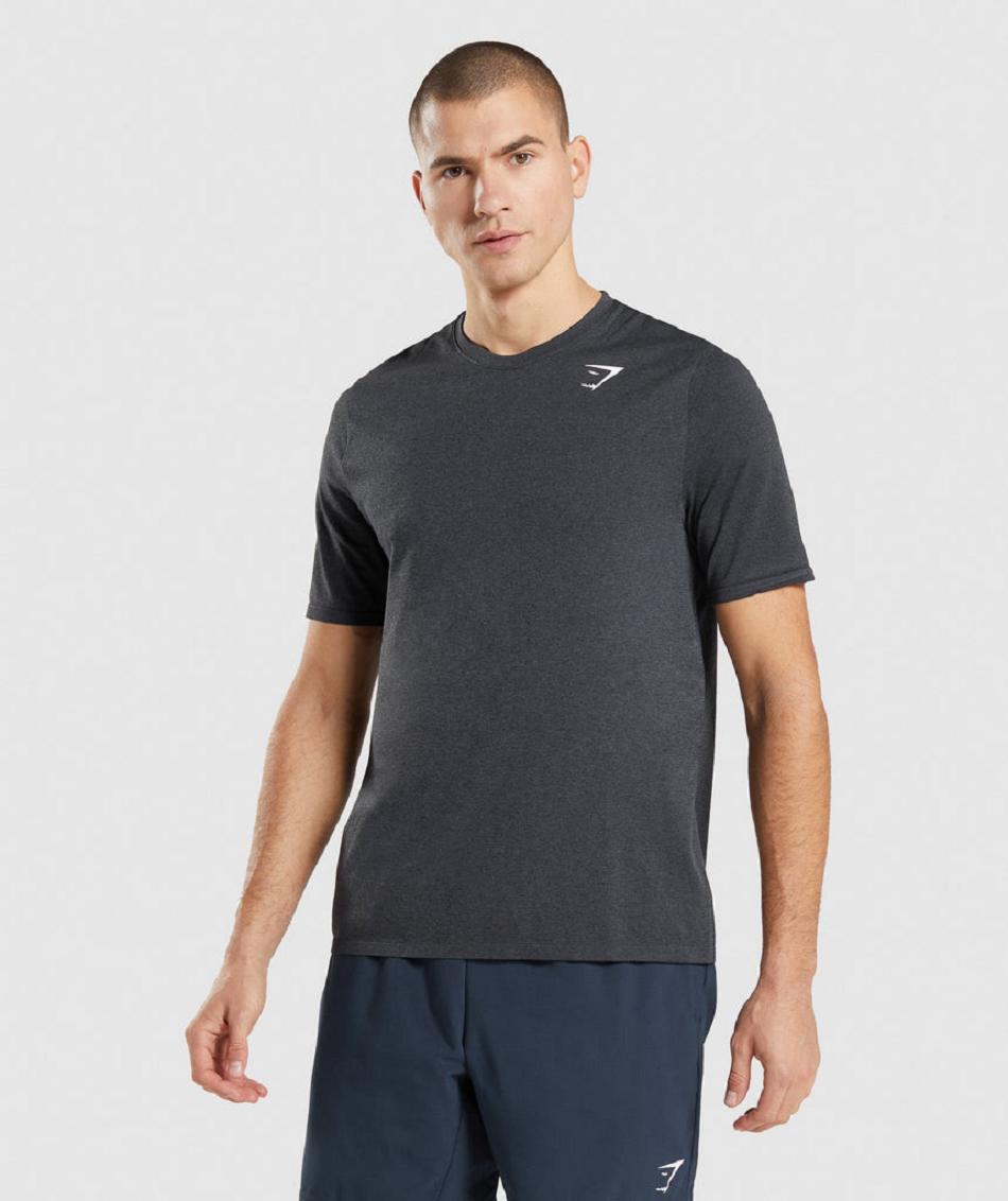 T Shirts Gymshark Arrival Seamless Hombre Negros | MX_3121SGL