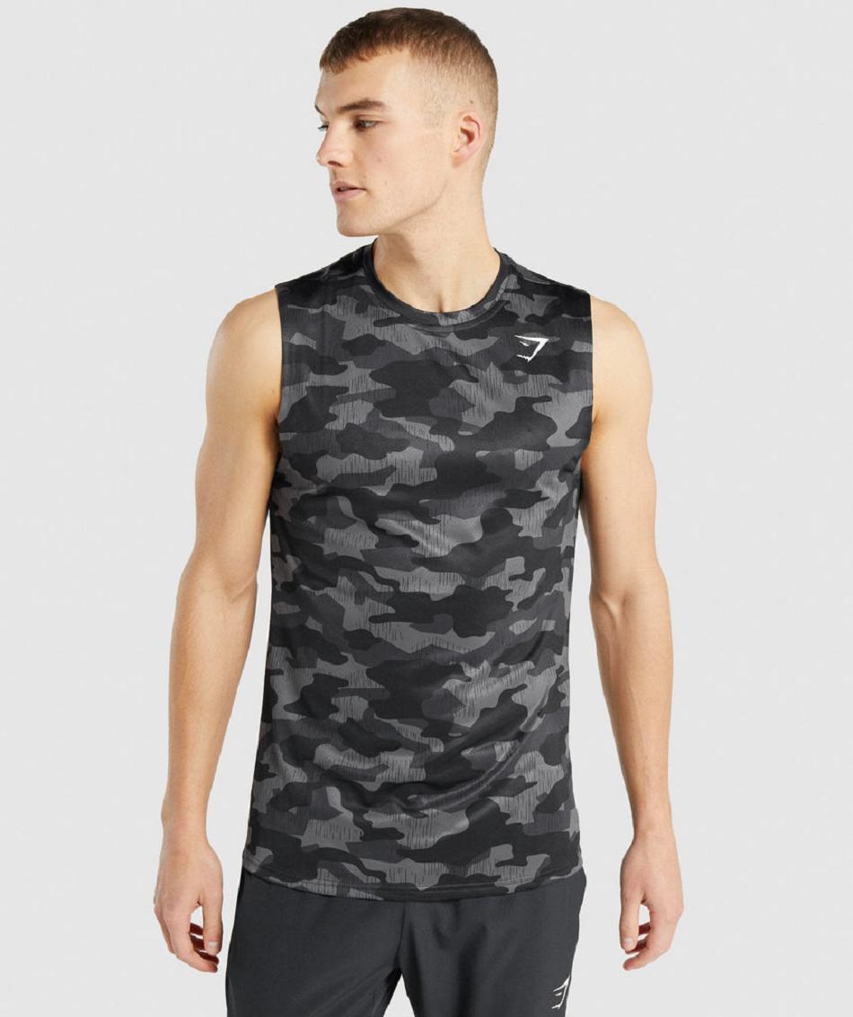 T Shirts Gymshark Arrival Sin Manga Hombre Grises | MX_3085EBC