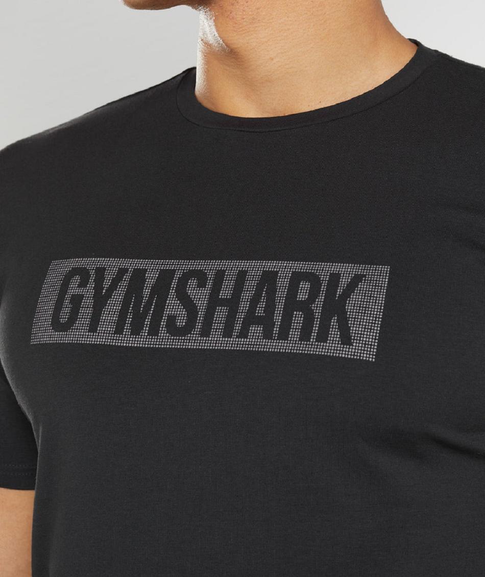 T Shirts Gymshark Block Hombre Negros | MX_3264DFM