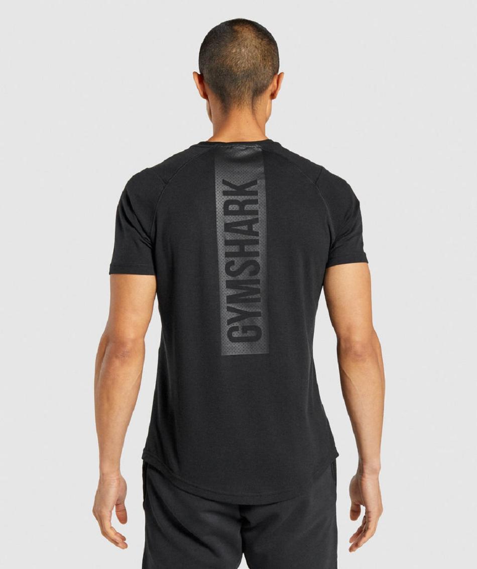 T Shirts Gymshark Bold Hombre Negros | MX_3228RVD