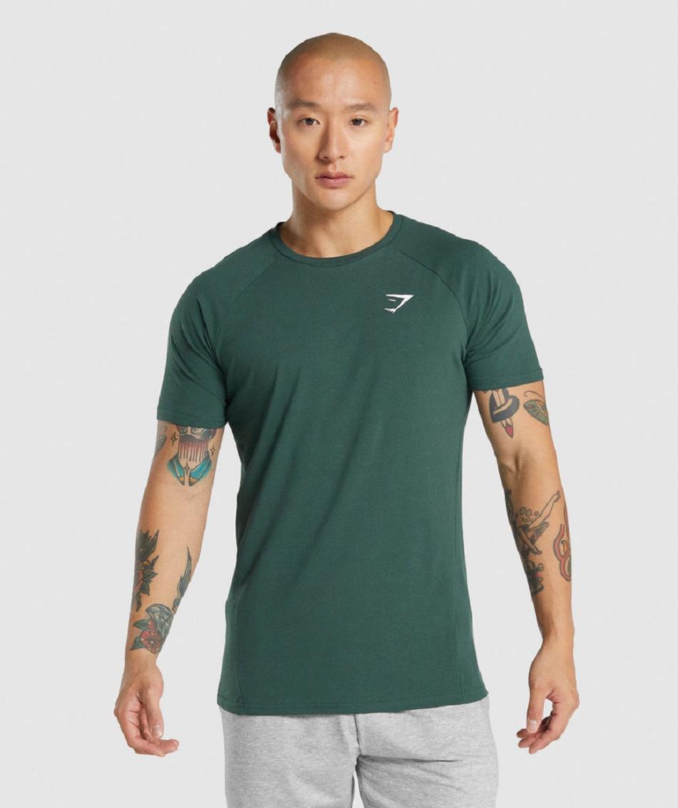 T Shirts Gymshark Critical 2.0 Hombre Verdes Oscuro | MX_3131CTV