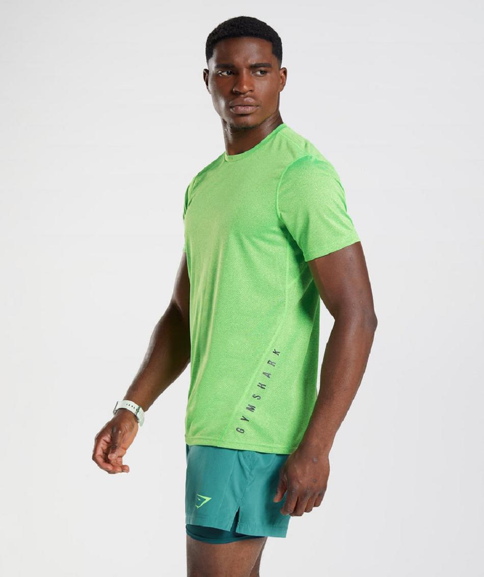 T Shirts Gymshark Deporte Hombre Verdes Claro Negros | MX_3237DFM